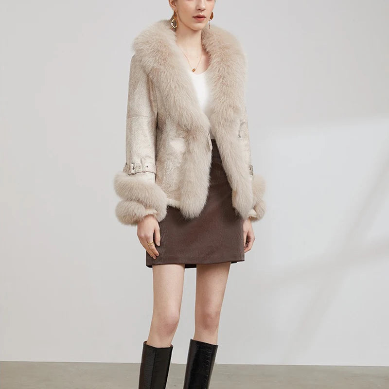 Fur Collar Leather Jacket