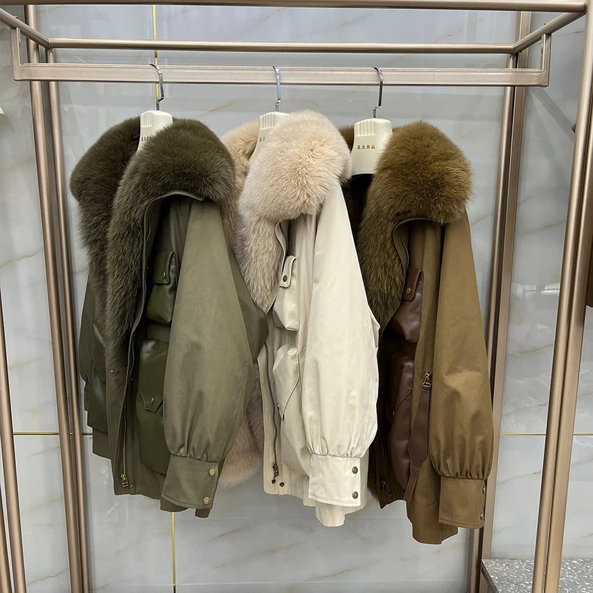 Natural Fur Parka Coat