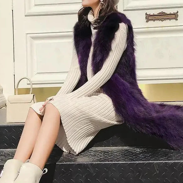 Genuine Fur Long Vest