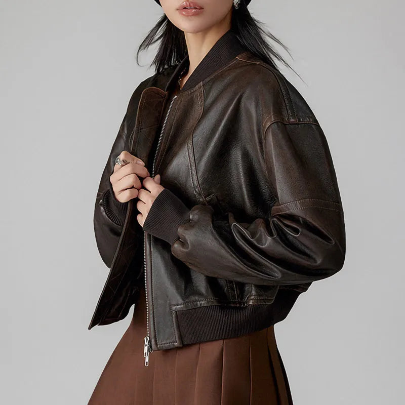 Classic Leather Bomber Jacket