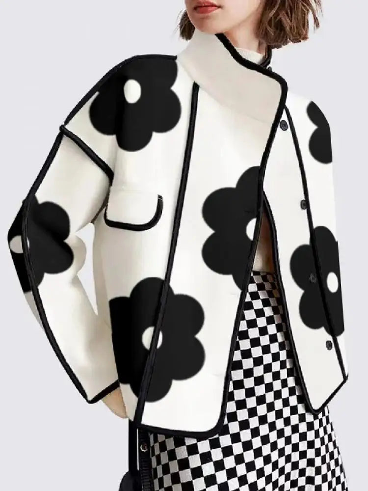 Monotone Flower Power Coat